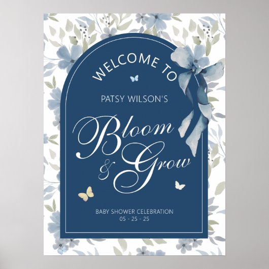 Begrüßungszeichen für Blüten und Grow Baby Dusche Poster (Vorne)
