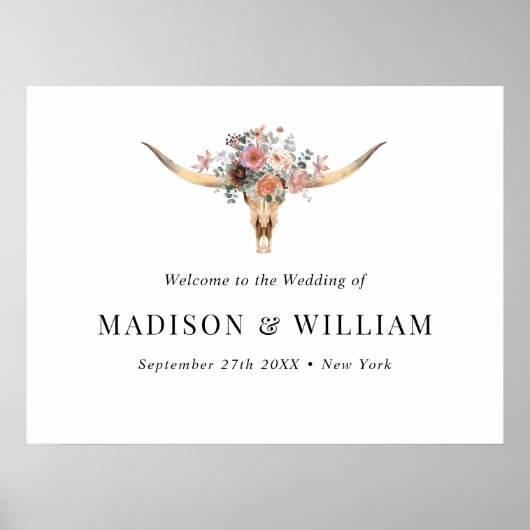 Begrüßungszeichen für Bohemische Blütenkuh Poster (Vorne)