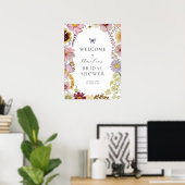 Begrüßungszeichen für Boho-Wildblume-Brautparty Poster (Heimbüro)