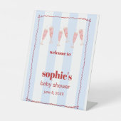 Begrüßungszeichen für Brunch & Bubbly Red und Blue Sockelschild (Vorderseite)