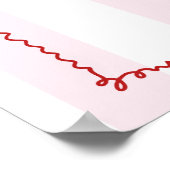 Begrüßungszeichen für Brunch & Bubbly Rot und Rosa Poster (Ecke)