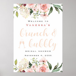 Begrüßungszeichen für Brunch und Bubbly Brautparty Poster