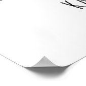 Begrüßungszeichen für Brush Calligraphy | Schwarz Poster (Ecke)