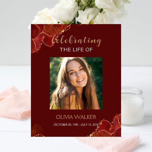 Begrüßungszeichen für Burgund & Gold Grüne Fotodruck