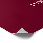 Begrüßungszeichen für Burgundy Moderne Monogram Poster (Ecke)