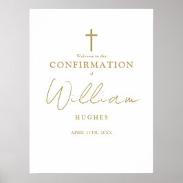 Begrüßungszeichen für Chic Gold Script-Bestätigung Poster