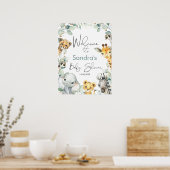 Begrüßungszeichen für das Baby Foliage Green Gold  Poster (Küche)