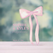 Begrüßungszeichen für das Baby mit rosa Ribbon Acrylschild (Neutral)