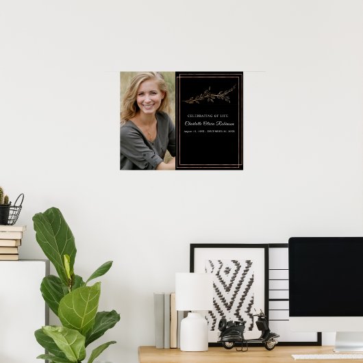 Begrüßungszeichen für das Black Gold Foto Poster (Heimbüro)