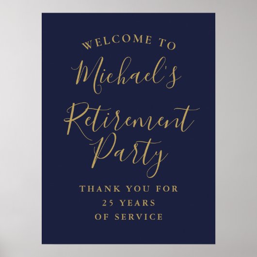 Begrüßungszeichen für das Blue and Gold Retirement Poster (Vorne)