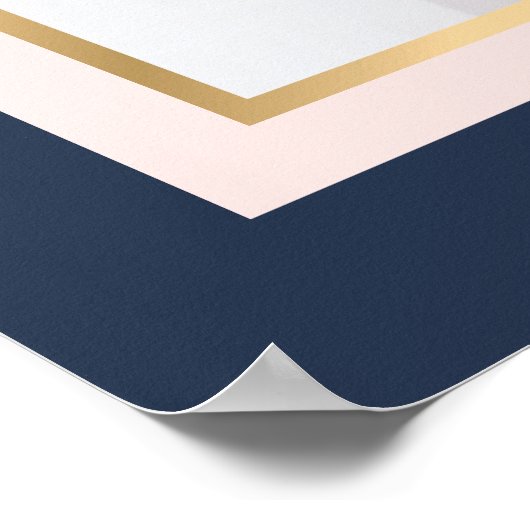 Begrüßungszeichen für das Blue Blush Gold Foto Poster (Ecke)