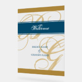 Begrüßungszeichen für das Blue Script Monogram Acrylschild (Winkel)