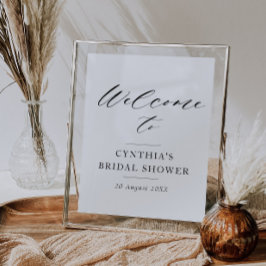 Begrüßungszeichen für das Brautparty mit schwarzem Poster