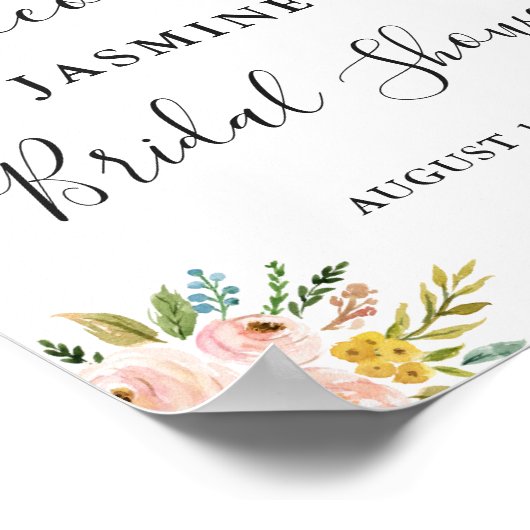 Begrüßungszeichen für das Brautparty Wasserfarbe Poster (Ecke)