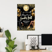 Begrüßungszeichen für das Party Gold und Black Sne Poster (Heimbüro)