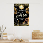 Begrüßungszeichen für das Party Gold und Black Sne Poster (Küche)