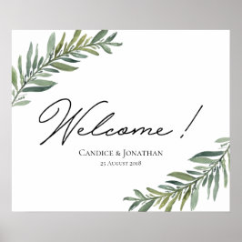 Begrüßungszeichen für das Wasserfarbenleder Poster