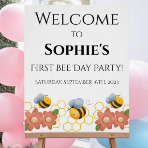 Begrüßungszeichen für den ersten Bienentag - Gloss Poster