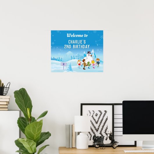 Begrüßungszeichen für den Snowman™ Winter zum Gebu Poster (Heimbüro)