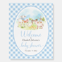 Begrüßungszeichen für die Baby-Dusche von Nutztier