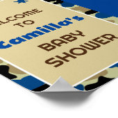 Begrüßungszeichen für die bearbeitbare blaue Camou Poster (Ecke)