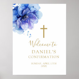 Begrüßungszeichen für die Blaublume Poster