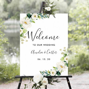 Begrüßungszeichen für die blaue Flora Poster