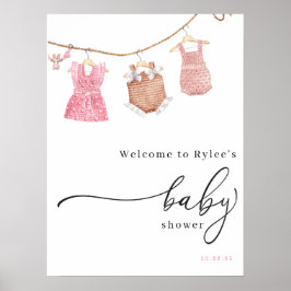 Begrüßungszeichen für die Classic Girl Baby Dusche Poster