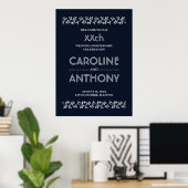 Begrüßungszeichen für die Hochzeit von Navy Blue S Poster (Heimbüro)