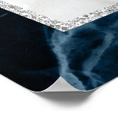 Begrüßungszeichen für die Hochzeitsfeier in blauem Poster (Ecke)