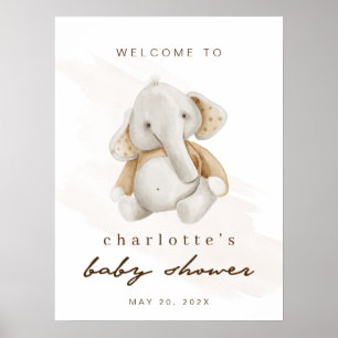 Begrüßungszeichen für die neutrale Elephant-Babydu Poster
