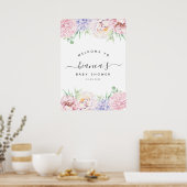 Begrüßungszeichen für die Pastel Floral Baby Dusch Poster (Küche)
