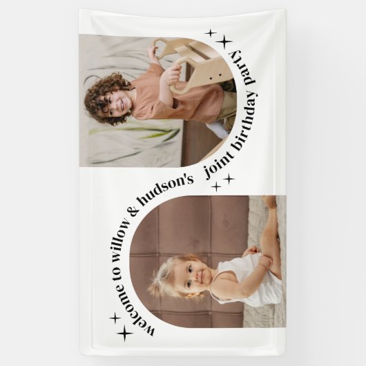 Begrüßungszeichen für doppeltes Foto Banner (Vertikal)