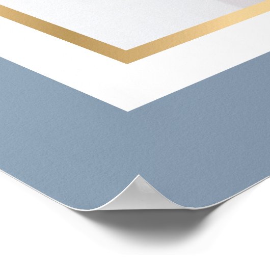 Begrüßungszeichen für Dusty Blue und Gold Foto Poster (Ecke)