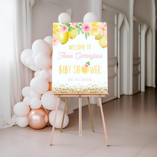 Begrüßungszeichen für eine kleine Lemon-Babydusche Poster