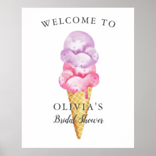 Begrüßungszeichen für Eiscreme-Brautparty Poster