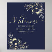 Begrüßungszeichen für elegante Hochzeiten in Gold Poster (Vorne)