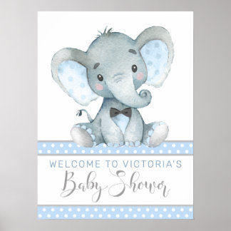 Begrüßungszeichen für Elephant Baby Dusche Poster