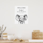 Begrüßungszeichen für Elephant Baby Dusche Poster (Küche)