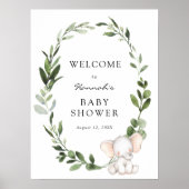 Begrüßungszeichen für Elephant Baby Dusche Poster (Vorne)