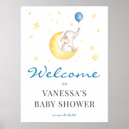 Begrüßungszeichen für Elephant Baby Dusche Poster
