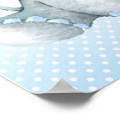 Begrüßungszeichen für Elephant Baby Duwer (blau) Poster (Ecke)