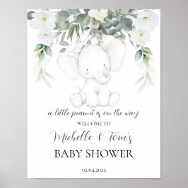 Begrüßungszeichen für Elephant Gender Neutral Baby Poster