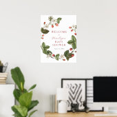 Begrüßungszeichen für Erdbeeren und Grünpflanzen B Poster (Heimbüro)