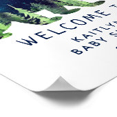 Begrüßungszeichen für geborene Wild-Baby-Dusche Poster (Ecke)