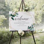 Begrüßungszeichen für geometrische Blätter Poster