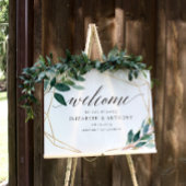 Begrüßungszeichen für geometrische Blätter Poster