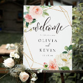 Begrüßungszeichen für geometrische Blütenblüte Poster