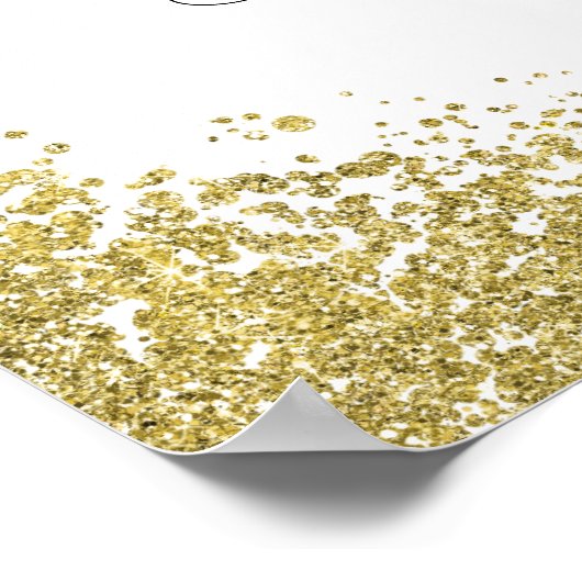Begrüßungszeichen für Gold Glitzer Poster (Ecke)