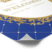 Begrüßungszeichen für Gold und Royal Blue Baby Pri Poster (Ecke)